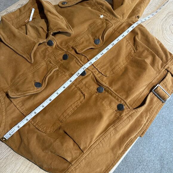 Free People Everlyn Cropped Jacket Mary Gold Mustard Brown M - Picture 14 of 16